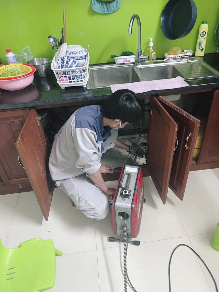 dich vụ thông tắc chậu rửa bát tại đông anh giá rẻ