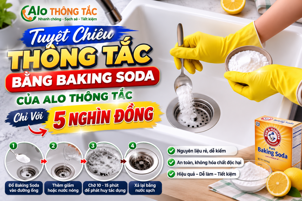Thông Tắc Bằng Baking Soda