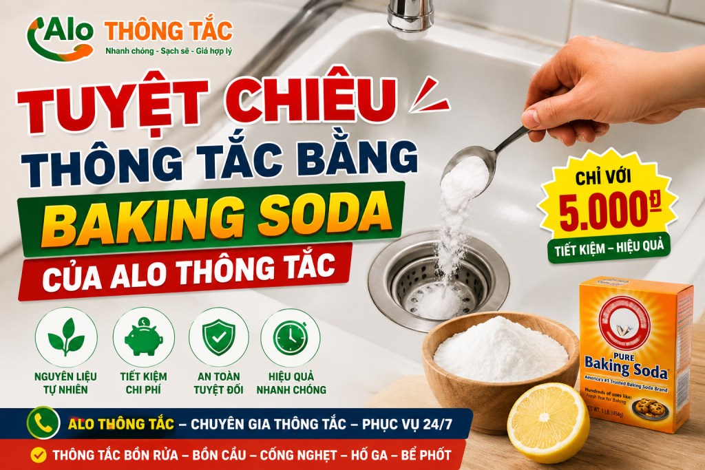 Thông Tắc Bằng Baking Soda