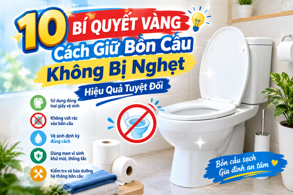 Cách Giữ Bồn Cầu Không Bị Nghẹt