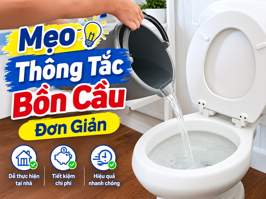 Mẹo Thông Tắc Bồn Cầu Đơn Giản