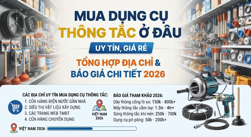 Mua dụng cụ thông tắc ở đâu