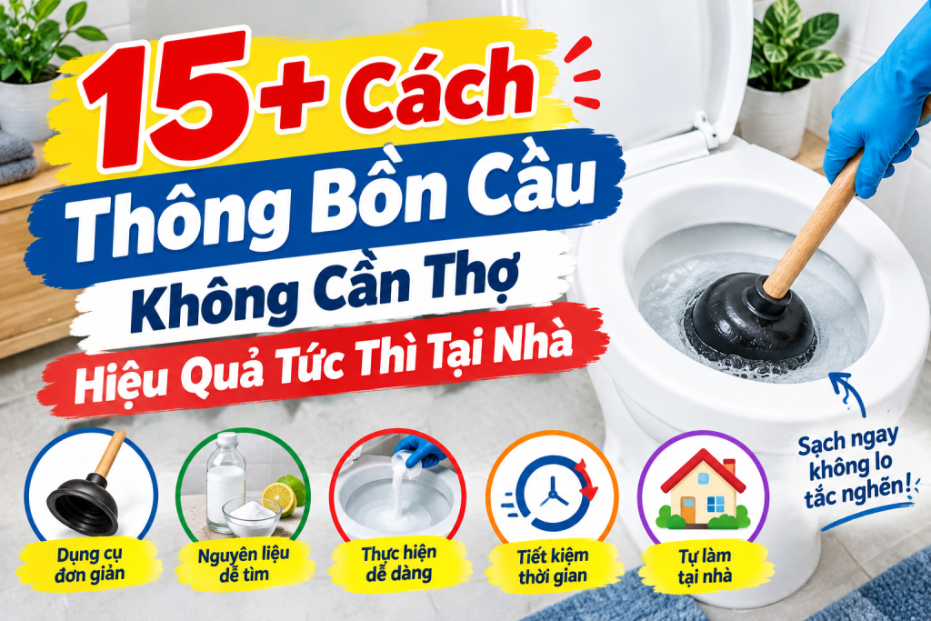 Cách Thông Bồn Cầu Không Cần Thợ