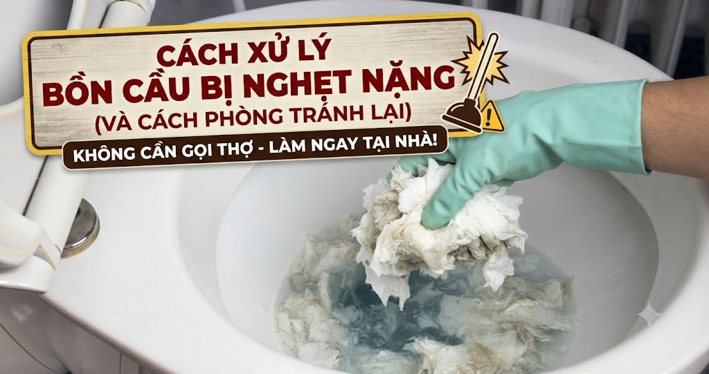 Cách Xử Lý Bồn Cầu Bị Nghẹt Nặng