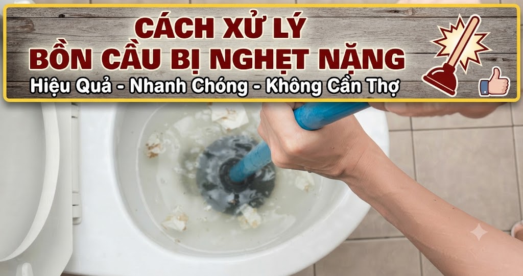 Cách Xử Lý Bồn Cầu Bị Nghẹt Nặng