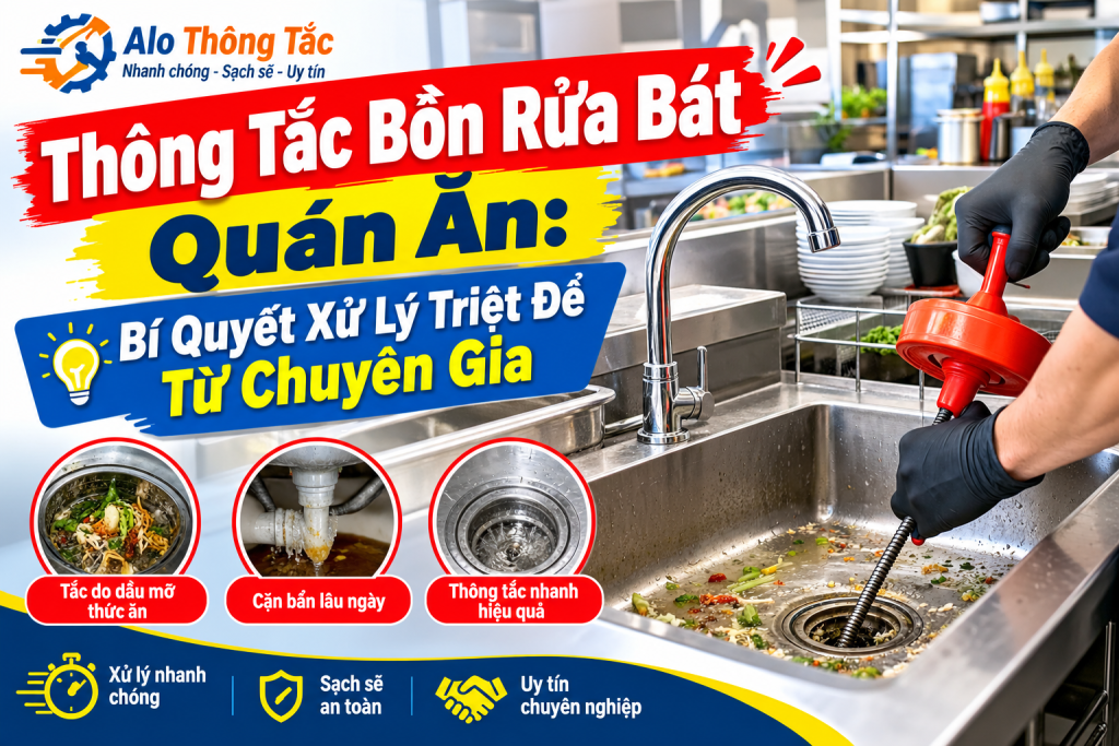 Thông Tắc Bồn Rửa Bát Quán Ăn