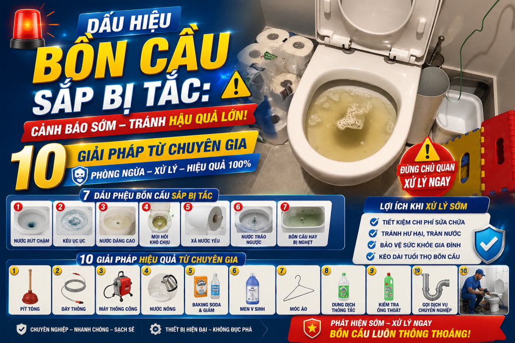 Dấu Hiệu Bồn Cầu Sắp Bị Tắc