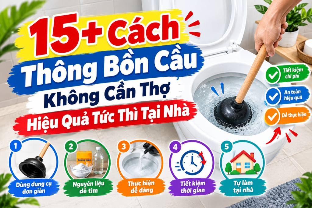 Cách Thông Bồn Cầu Không Cần Thợ