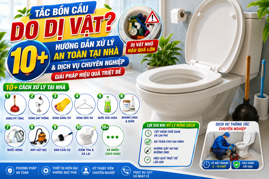 Tắc Bồn Cầu Do Dị Vật
