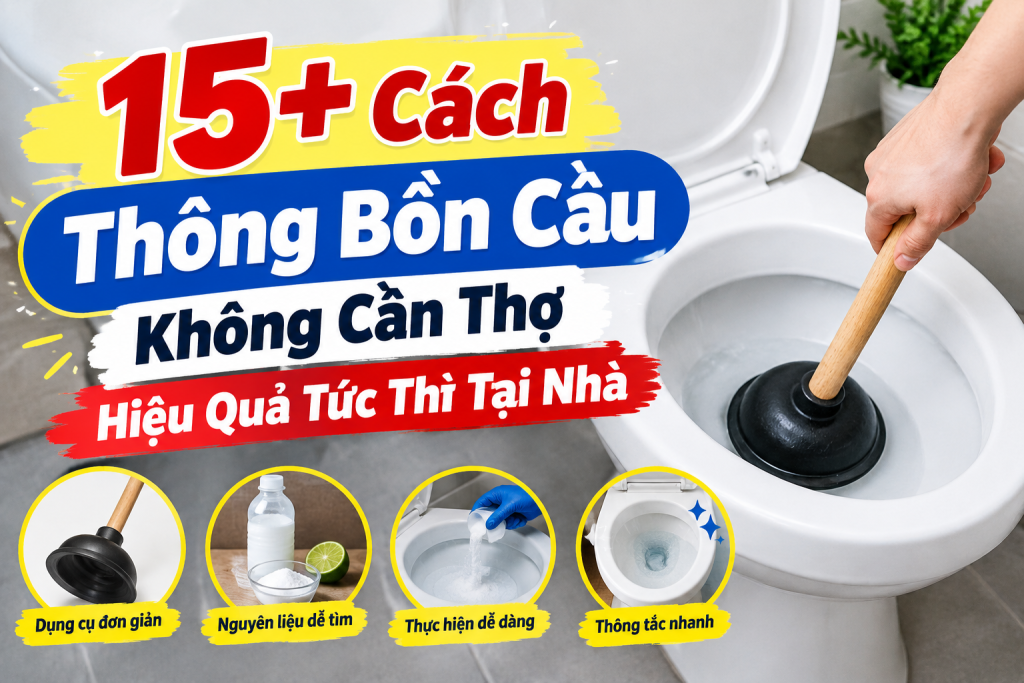 Cách Thông Bồn Cầu Không Cần Thợ