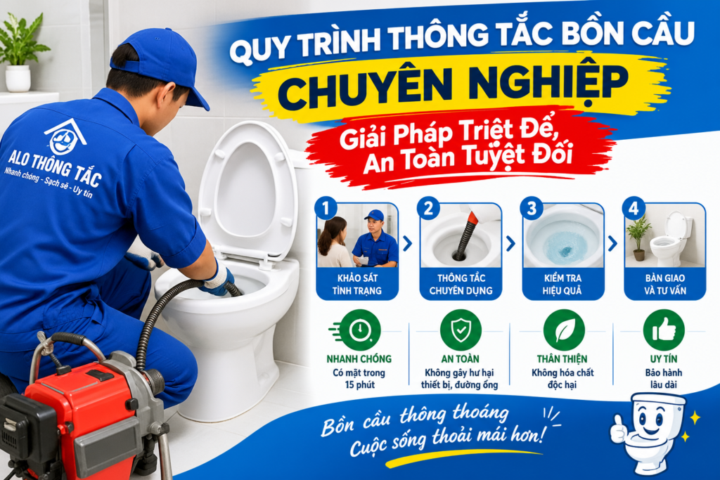 Quy Trình Thông Tắc Bồn Cầu