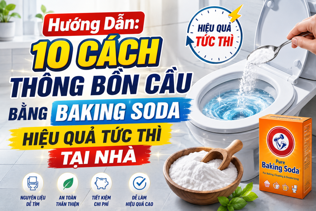 Thông Bồn Cầu Bằng Baking Soda