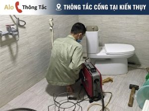 Thông tắc cống tại Kiến Thụy