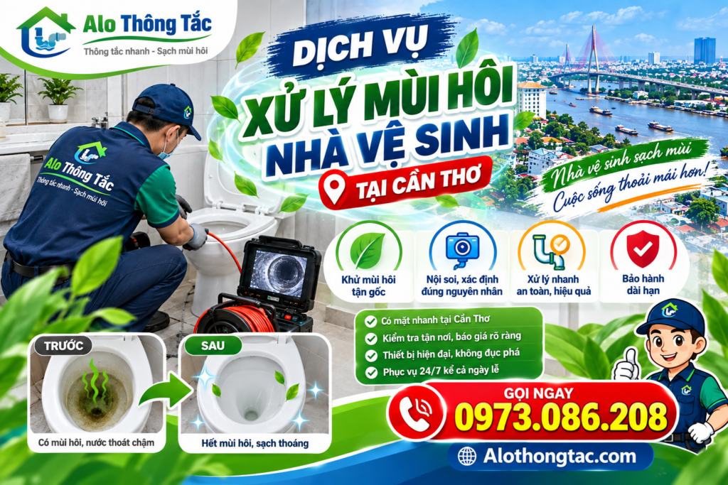 Thiết bị chuyên dụng xử lý mùi hôi nước cống tại Cần Thơ của Alo Thông Tắc