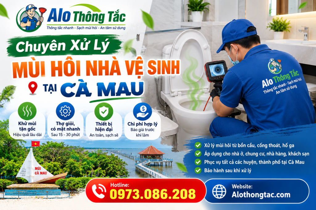 Dịch vụ xử lý mùi hôi nhà vệ sinh tại Cà Mau chuyên nghiệp cho hộ gia đình